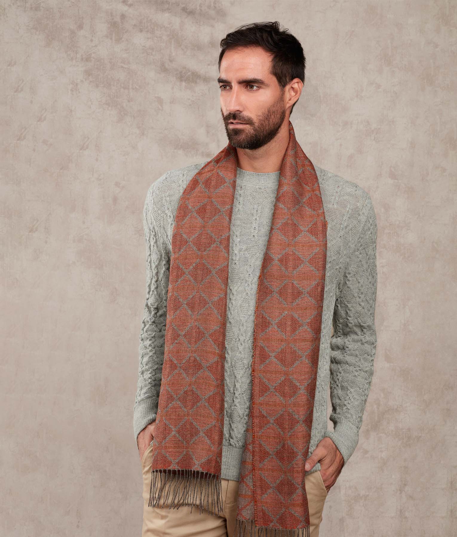 Cross Out Jacquard Scarf