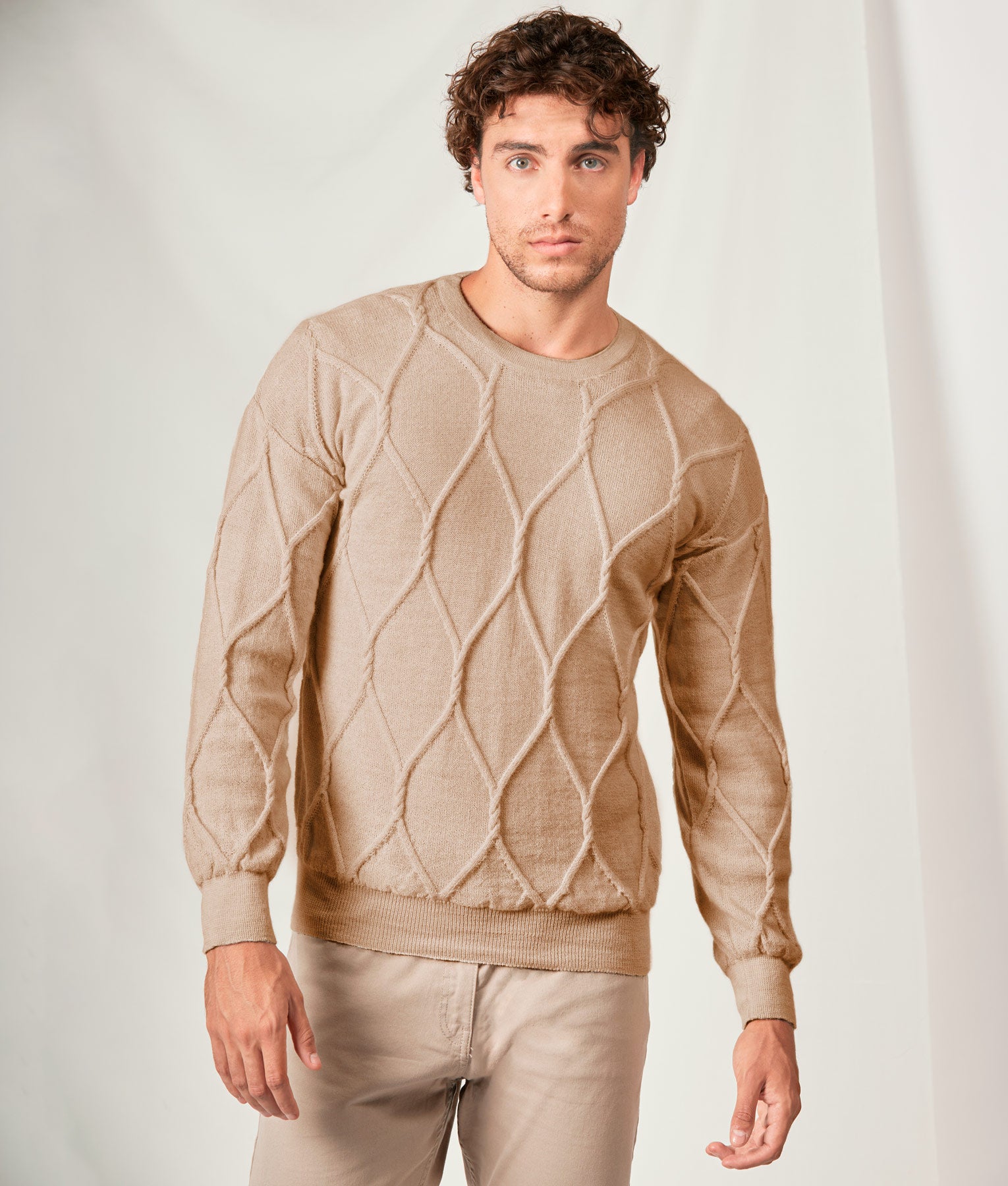 Organic Alpaca Weekend Cable-Knit Sweater