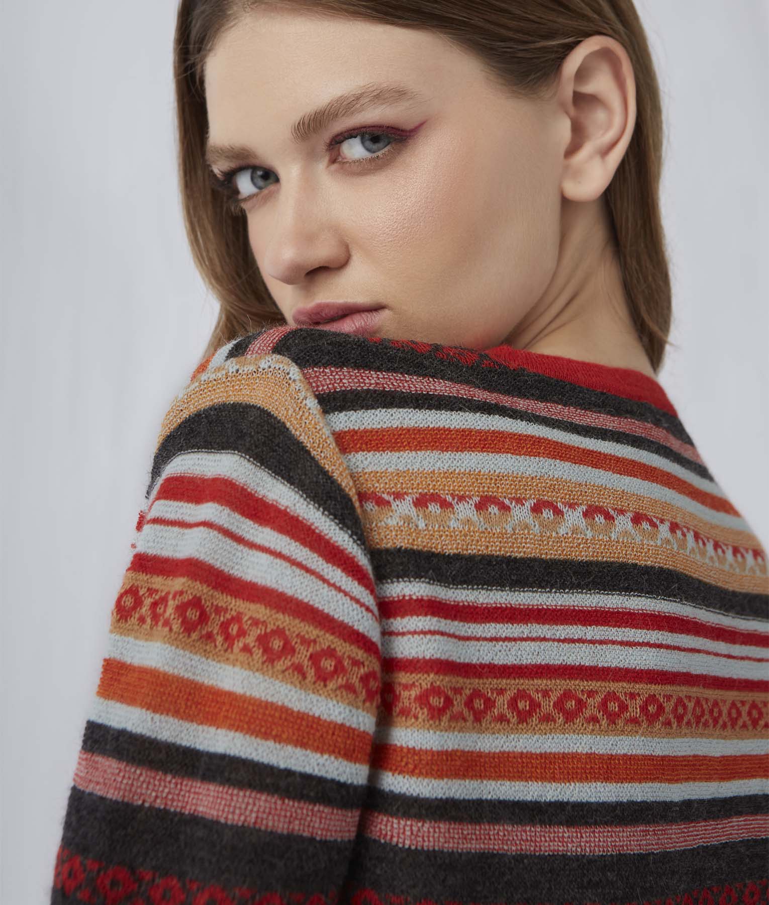 Striped Links & Jacquard Sweater