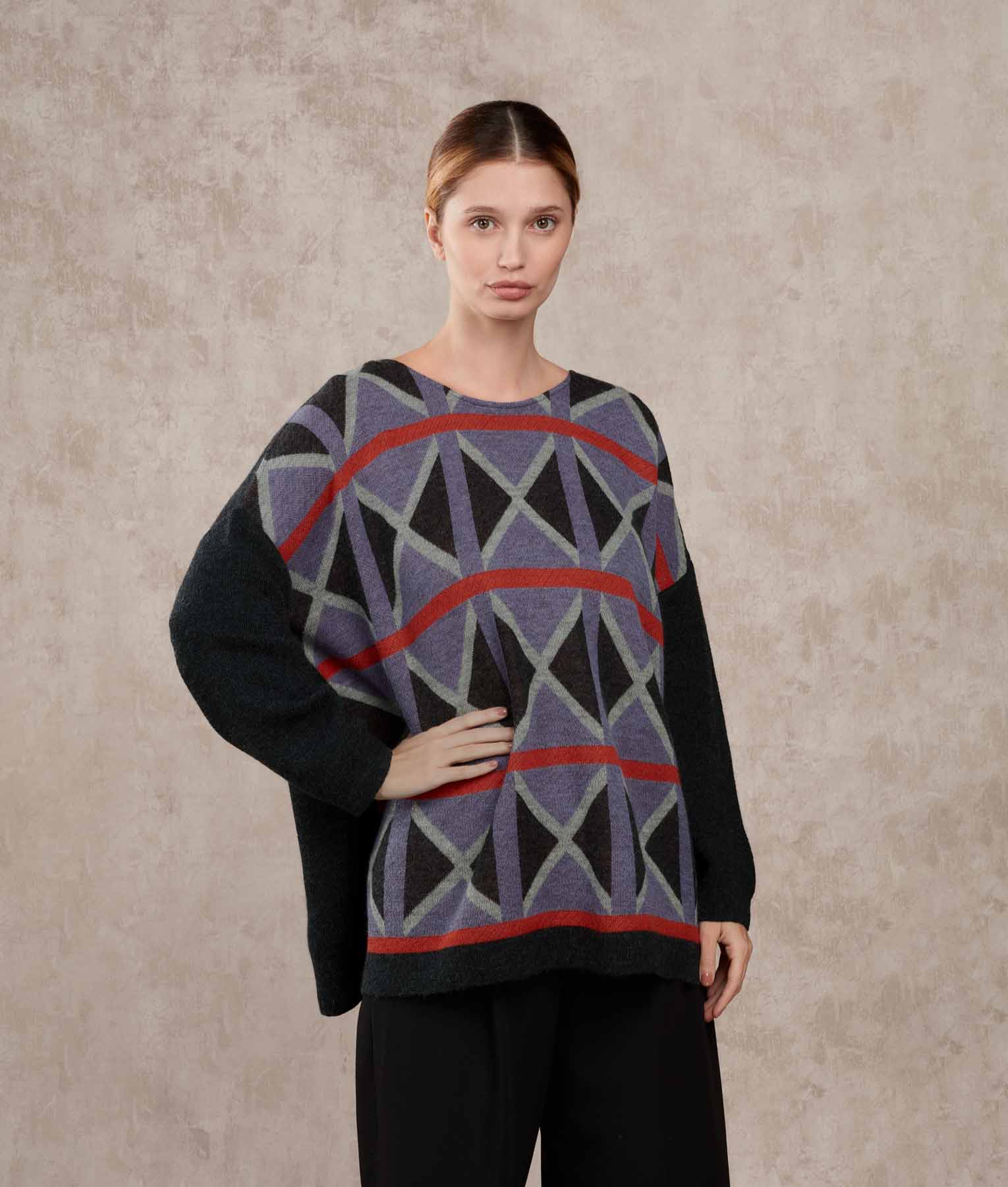 Loose Poncho And Collar