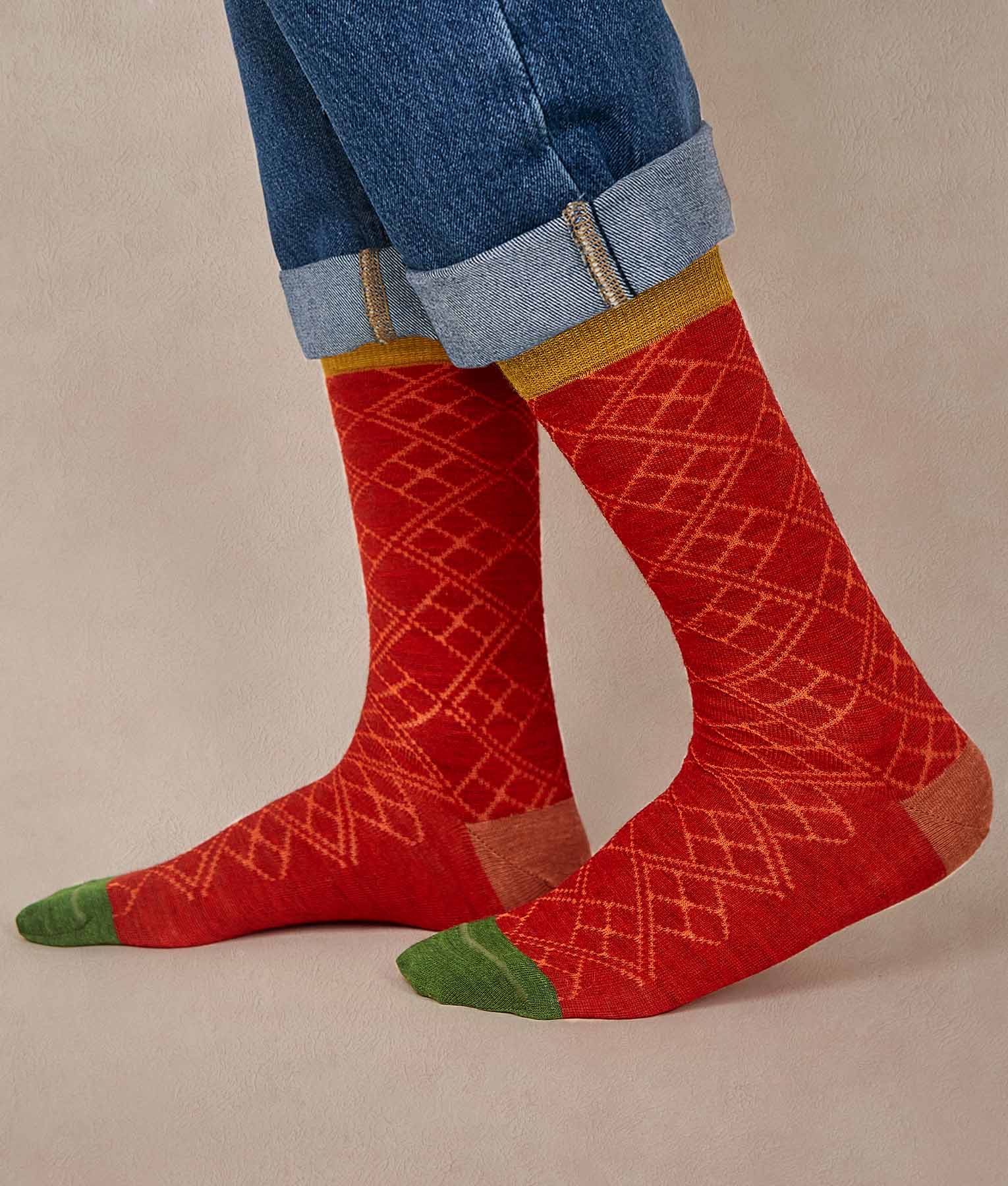 Bi Colour Jacquard Mens Socks