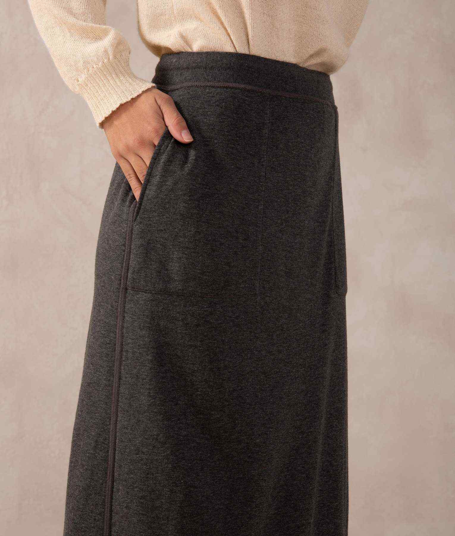 Premium Alpaca and Cotton Cargo Skirt