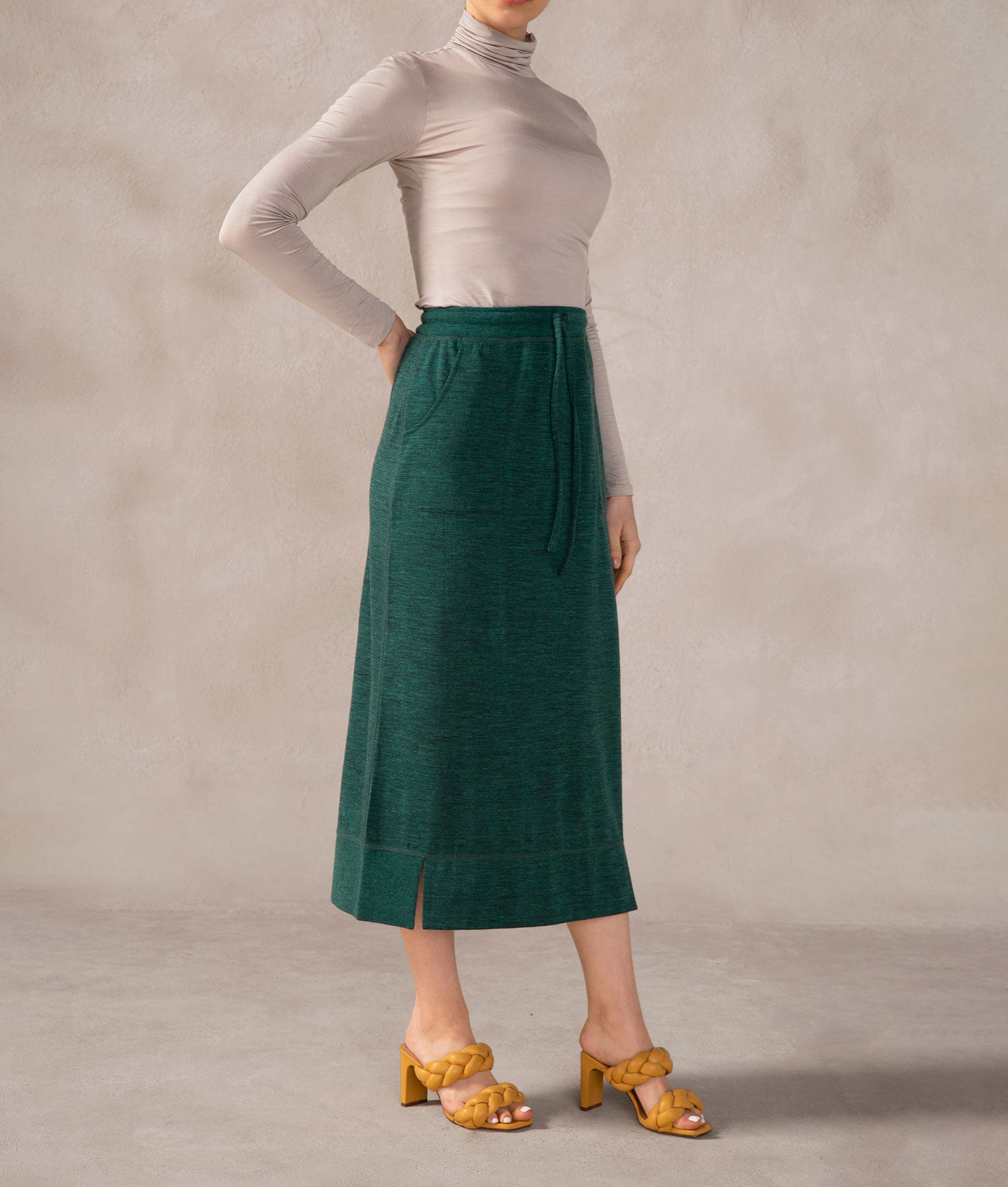 Baby Alpaca and Silk Cargo Skirt