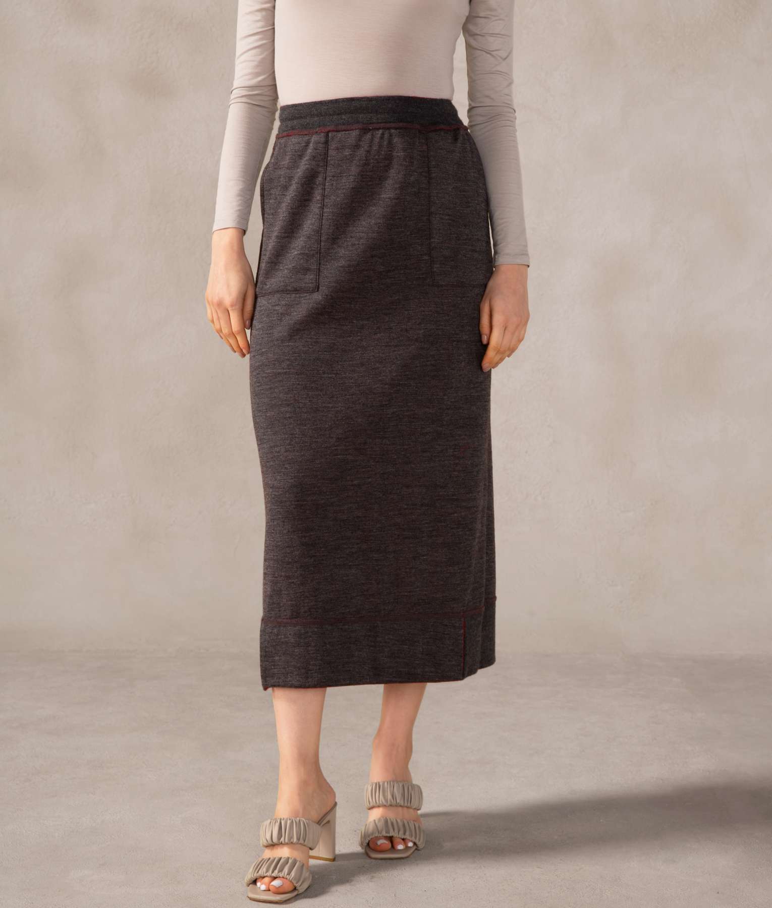 Baby Alpaca and Silk Cargo Skirt