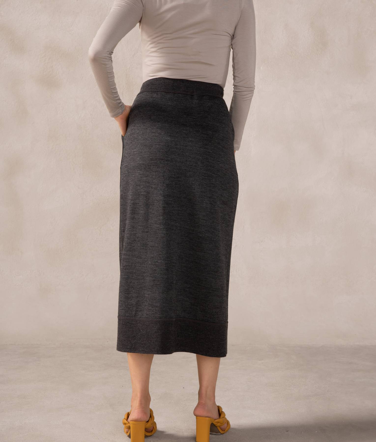 Baby Alpaca and Silk Cargo Skirt